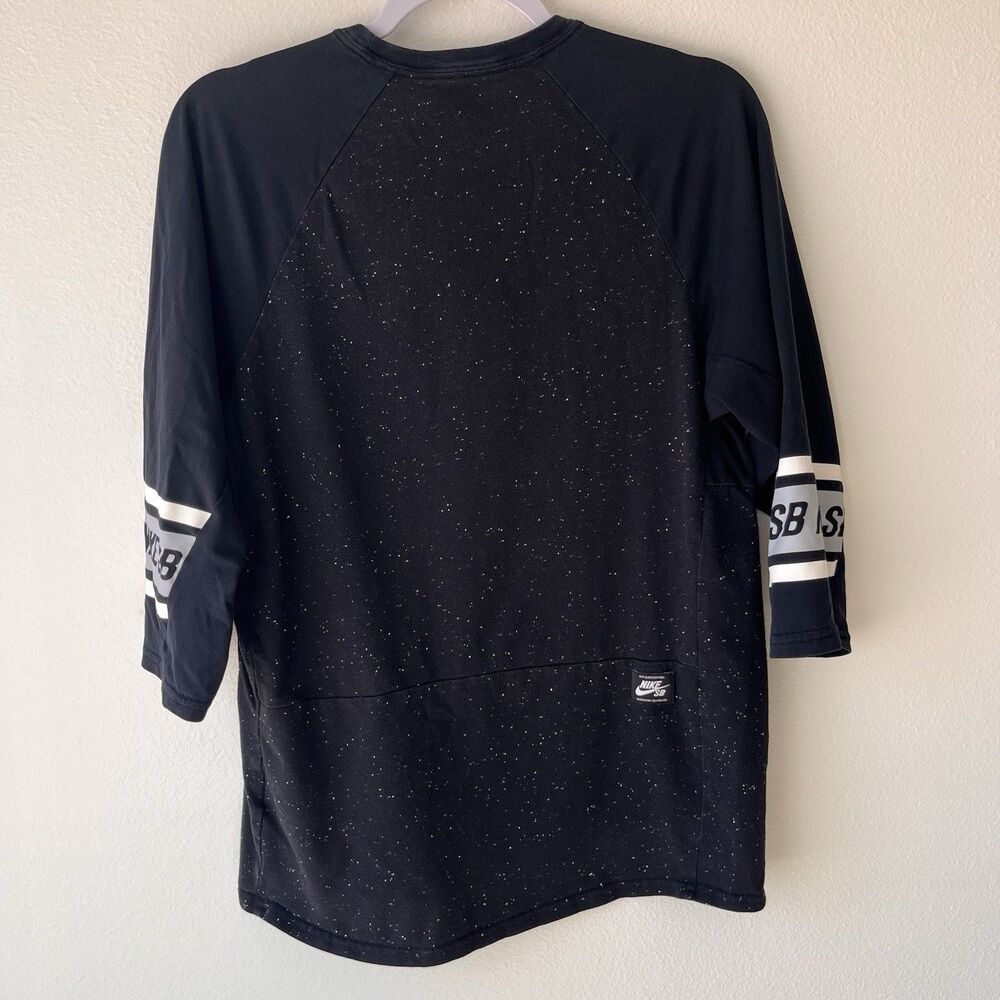 Nike SB Dri-FIT women’s Breathable Raglan 3/4 Sleeve Speckled Tee L - Picture 2 of 6
